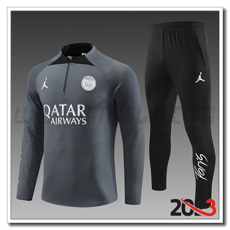 Tuta Allenamento PSG Bambino Grigio 2023 2024