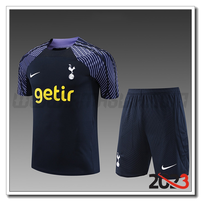 Kit Maglia Allenamento Tottenham Hotspurs + Pantaloncini Bambino blu navy 2023 2024