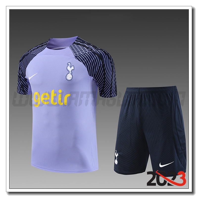 Kit Maglia Allenamento Tottenham Hotspurs + Pantaloncini Bambino viola 2023 2024