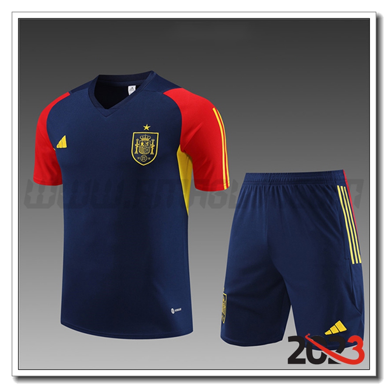 Kit Maglia Allenamento Spagna + Pantaloncini Bambino blu navy 2023 2024