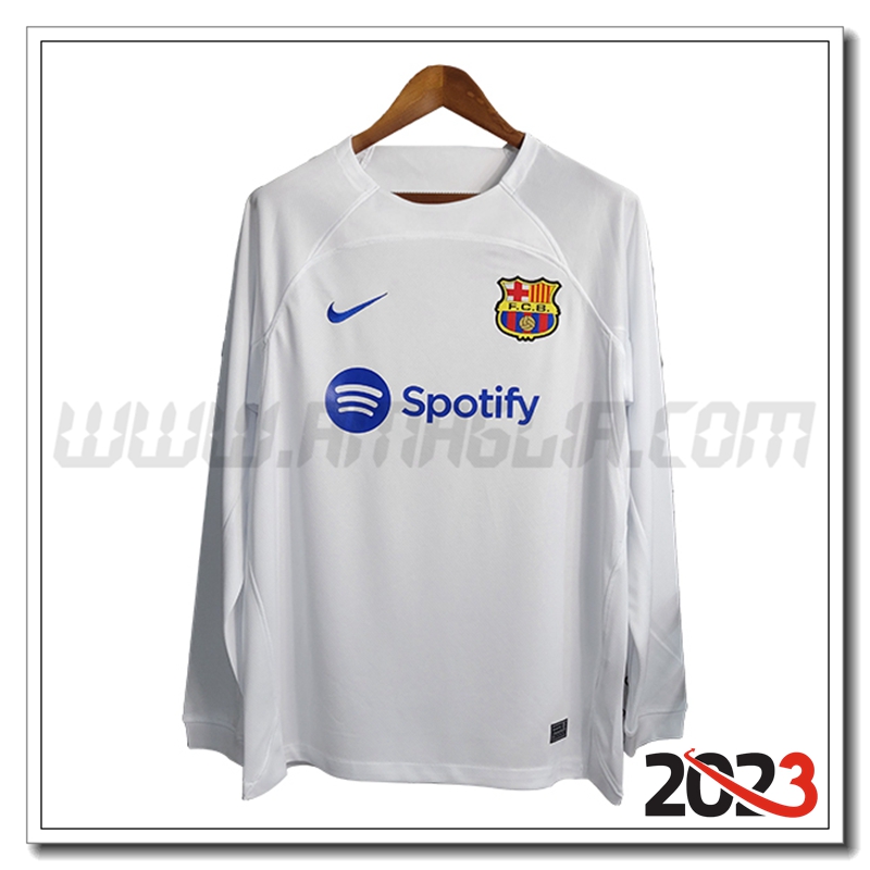 Seconda Maglia Calcio FC Barcellona Manica lunga 2023 2024