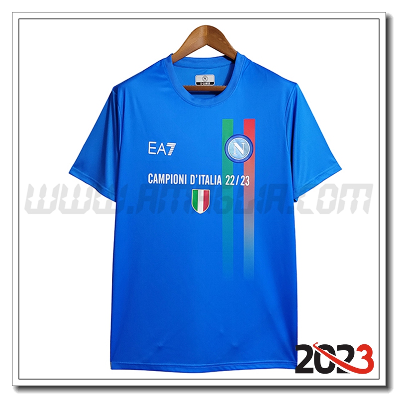 Magliette SS Napoli Italian Champions 2022/2023 Blu