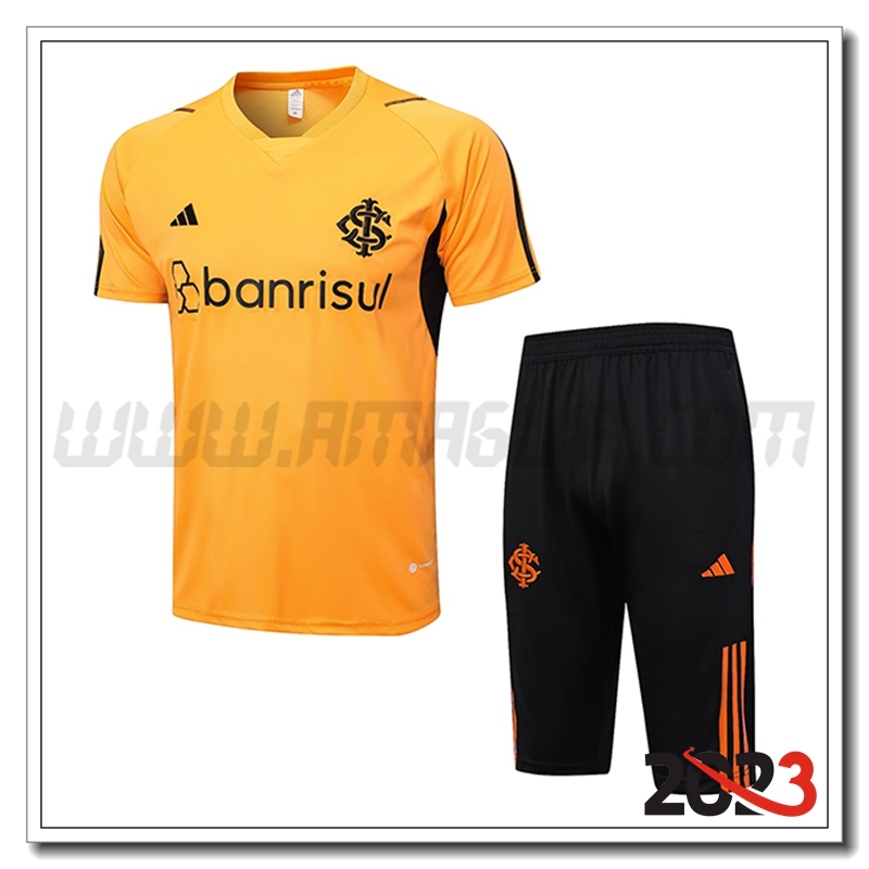 Kit Maglia Allenamento + Pantaloncini Brasile Arancia 2023 2024