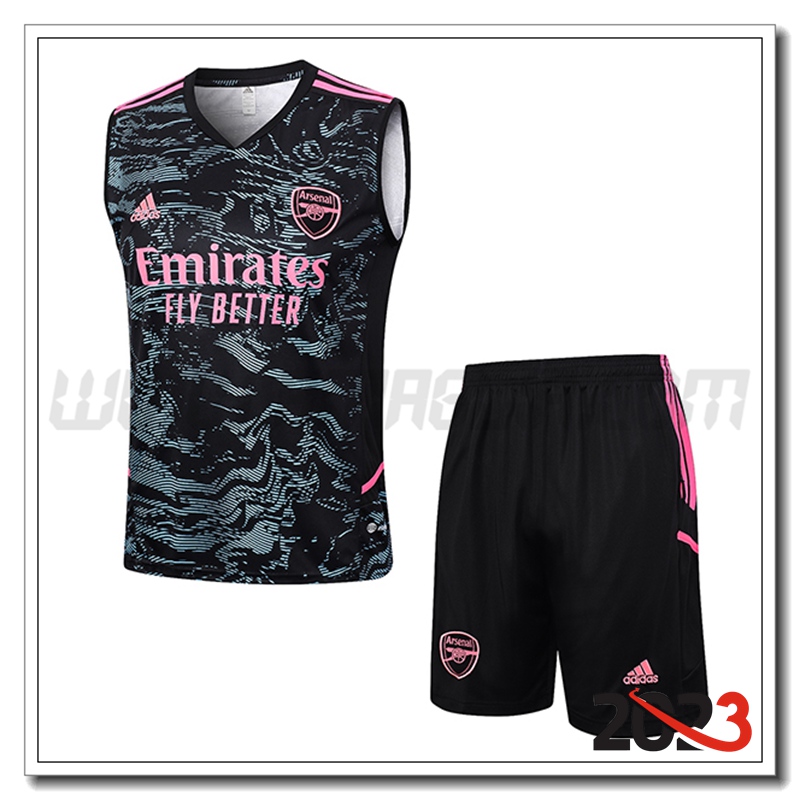 Kit Canotta Allenamento + Pantaloncini Arsenal Nero 2023 2024 -02