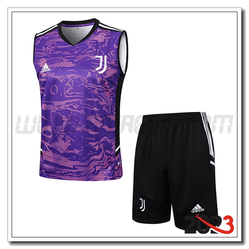 Kit Canotta Allenamento + Pantaloncini Juventus viola 2023 2024 -02