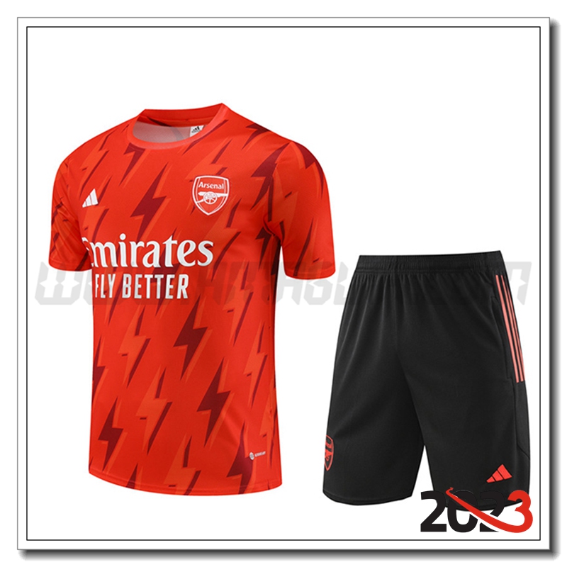 Kit Maglia Allenamento + Pantaloncini Arsenal Arancia 2023 2024