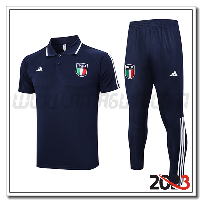 Kit Maglia Polo Italia blu marina 2023 2024 -02