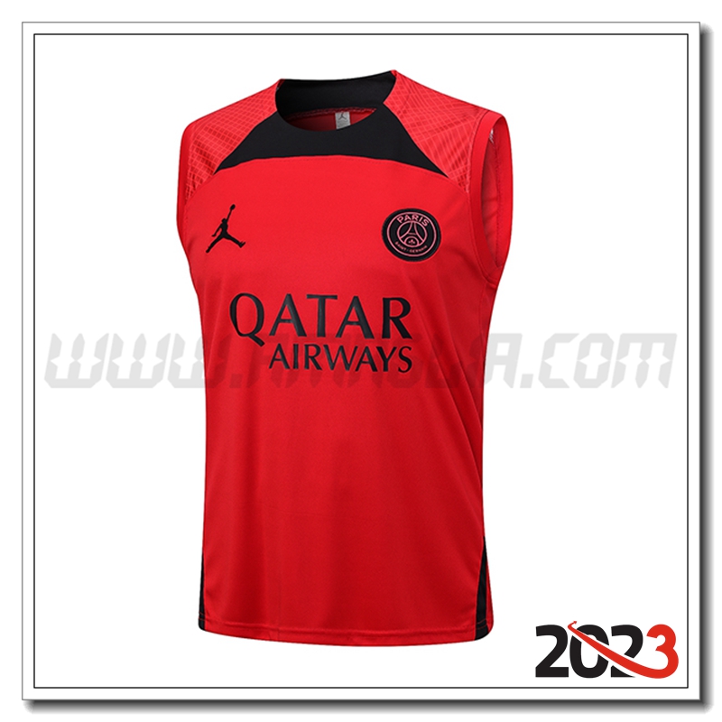 Canotta Allenamento Jordan PSG Rosso 2023 2024