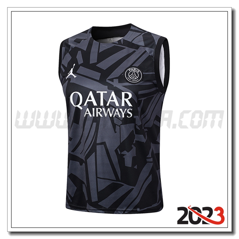 Canotta Allenamento Jordan PSG Nero/Grigio 2023 2024