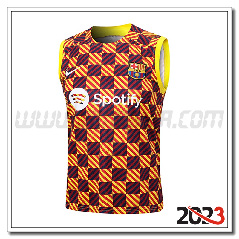 Canotta Allenamento FC Barcellona Giallo 2023 2024 -02
