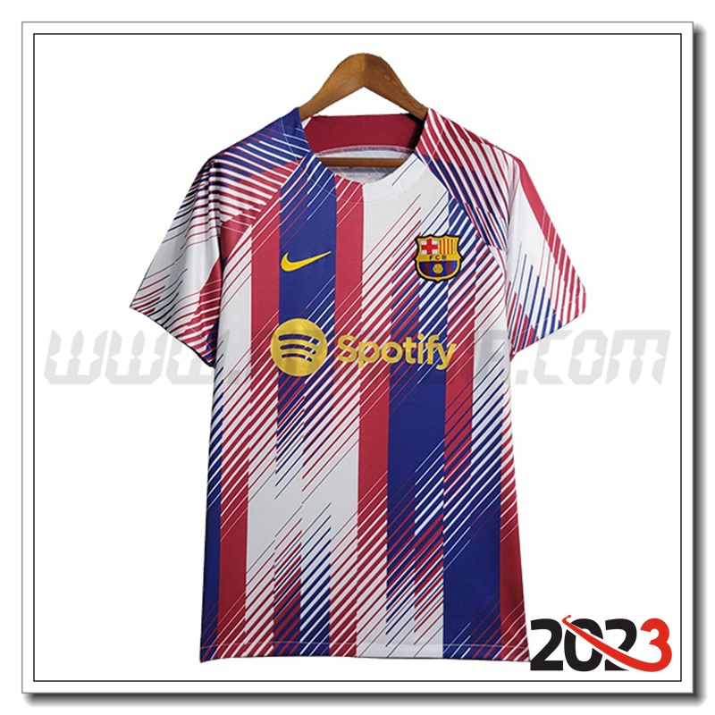 T Shirt Allenamento FC Barcellona Rosso/Blu/Bianco 2023 2024 -02