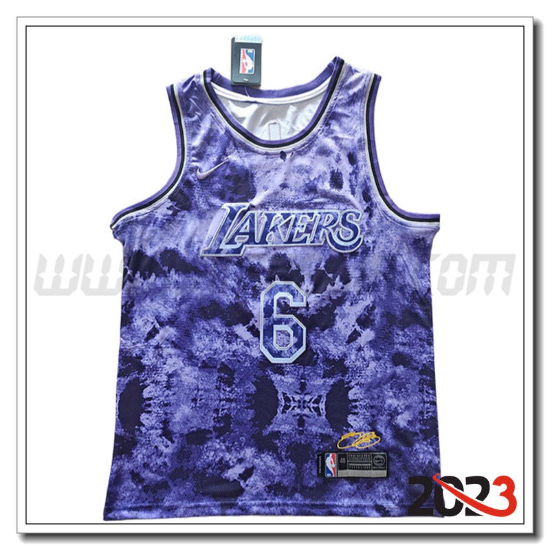 Maglia Los Angeles Lakers (JAMES #6) 2023/24 viola