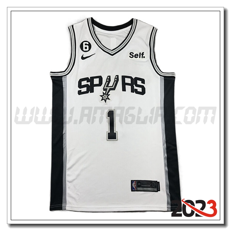 Maglia San Antonio Spurs (WEMBANYAMA #1) 2023/24 Bianco