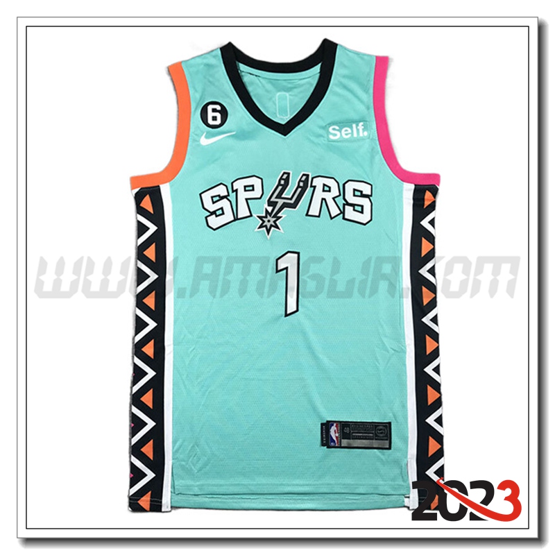 Maglia San Antonio Spurs (WEMBANYAMA #1) 2023/24 Verde