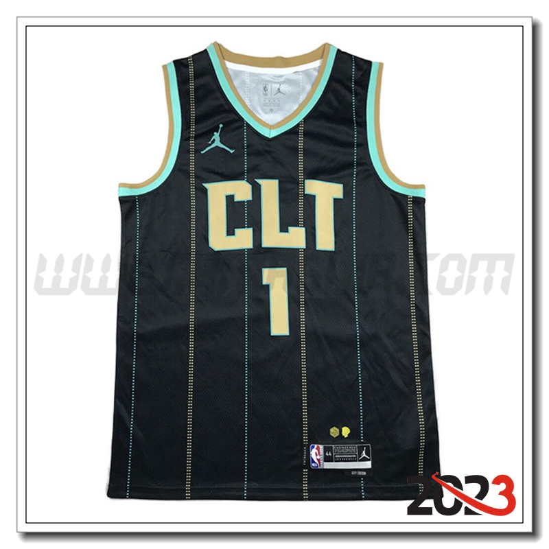 Maglia Charlotte Hornets (BALL #1) 2023/24 Nero -02