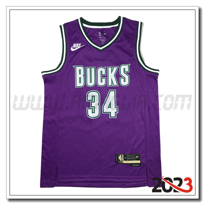 Maglia Milwaukee Bucks (ANTETOKOUNMPO #34) 2023/24 viola