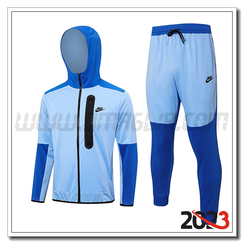 Giacca Con Cappuccio Tuta Giacca A Vento Nike Azzurro 2023 2024