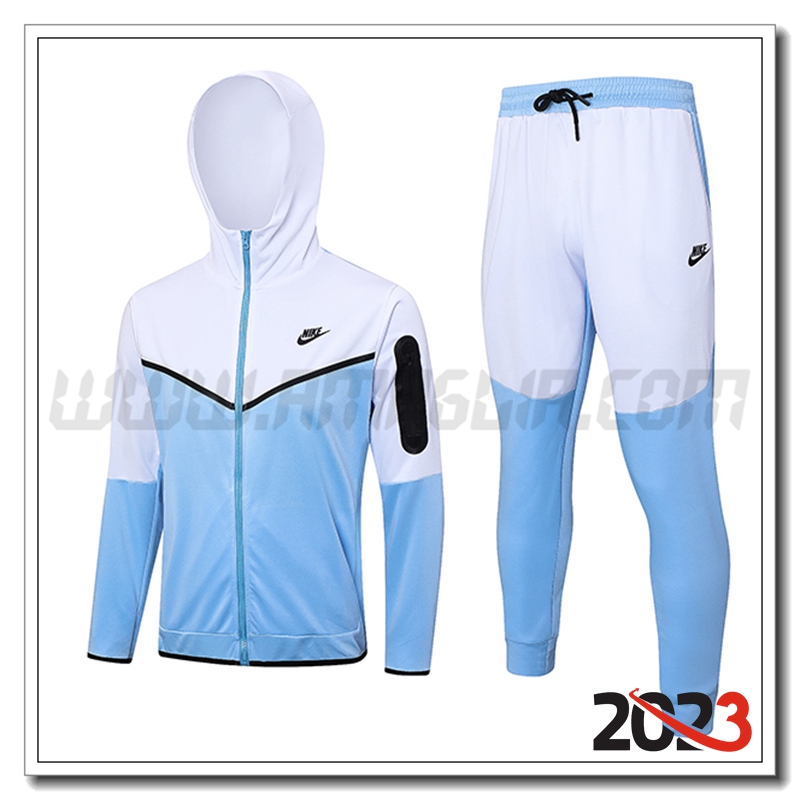 Giacca Con Cappuccio Tuta Giacca A Vento Nike Blu/Bianco 2023 2024