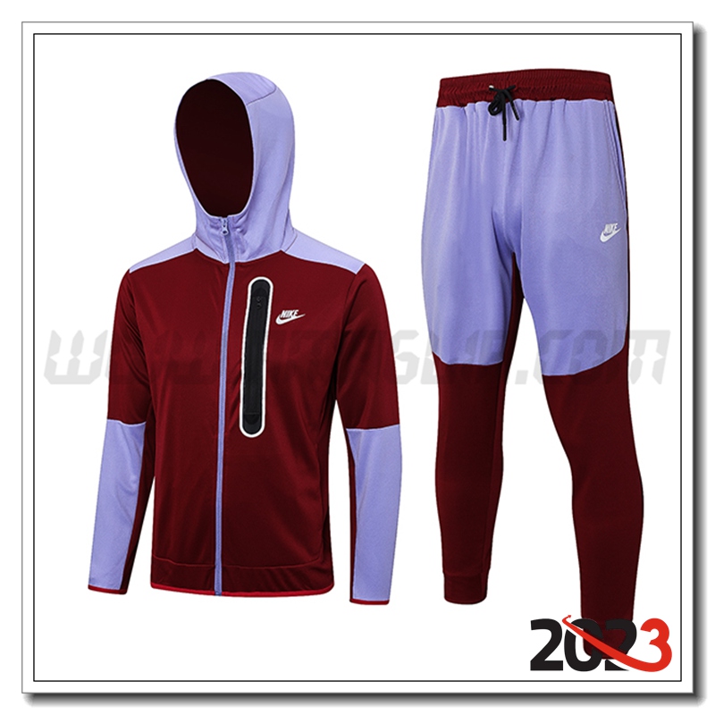Giacca Con Cappuccio Tuta Giacca A Vento Nike Rosso/viola 2023 2024