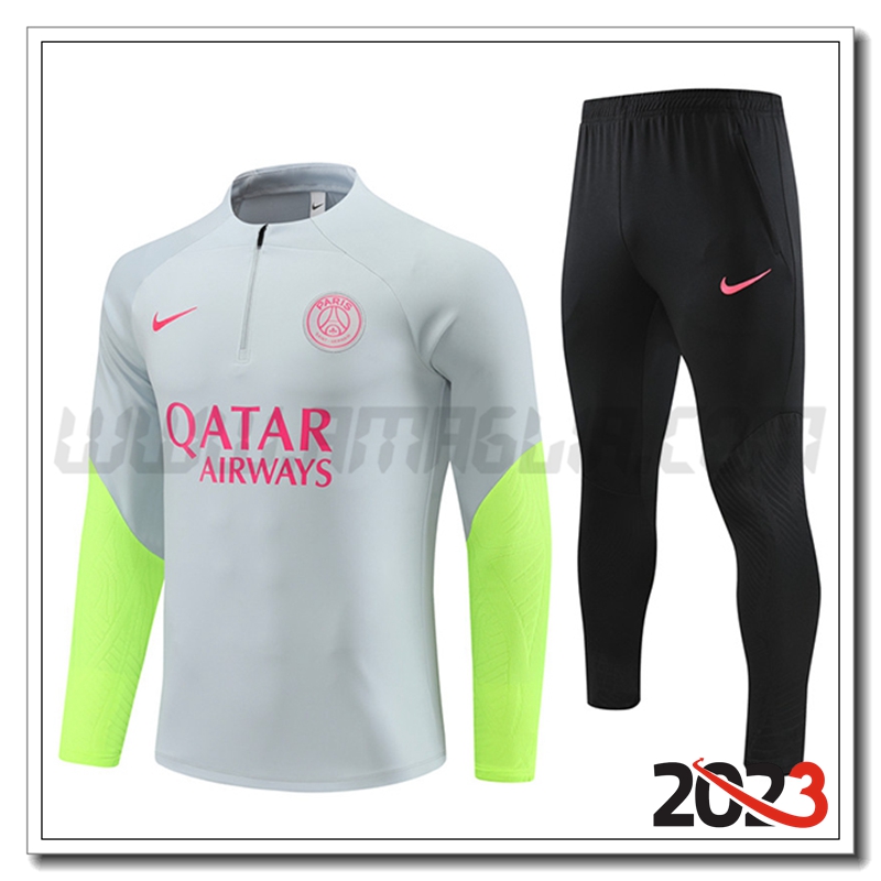 Tuta Allenamento PSG Grigio Chiaro 2023 2024