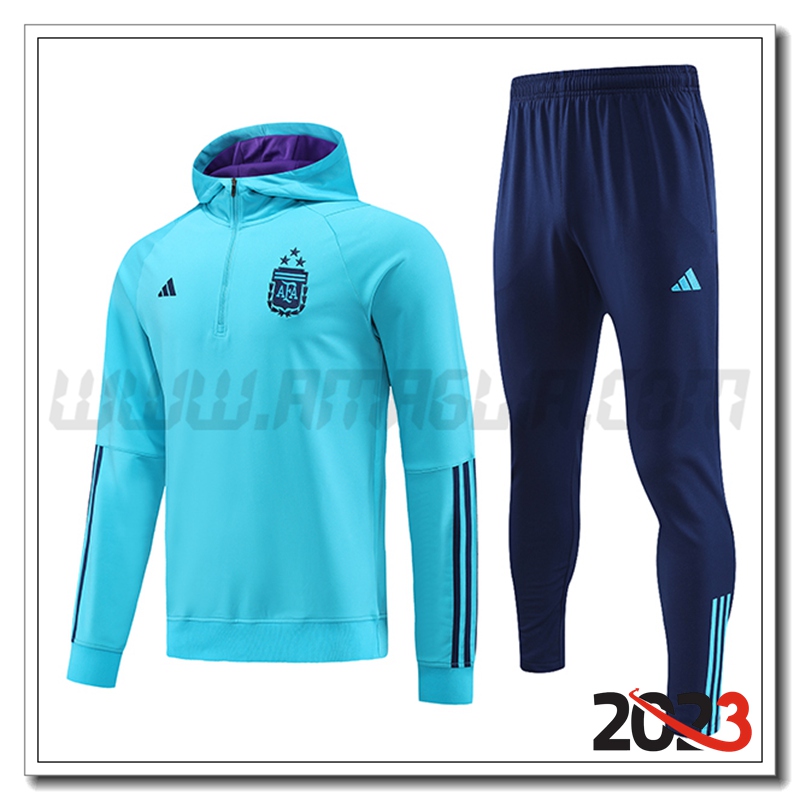 Giacca Con Cappuccio Tuta Argentina Azzurro 2023 2024