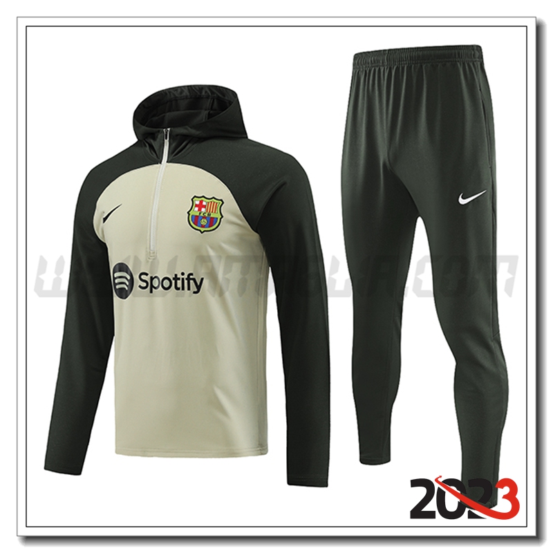Giacca Con Cappuccio Tuta FC Barcellona Marrone/Verde 2023 2024
