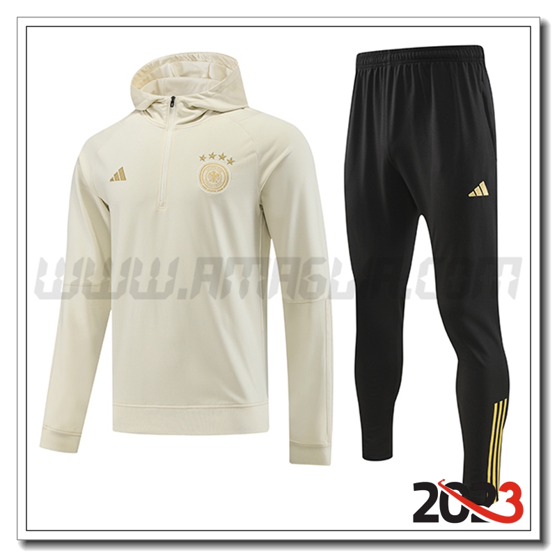 Giacca Con Cappuccio Tuta Germania Bianco 2023 2024