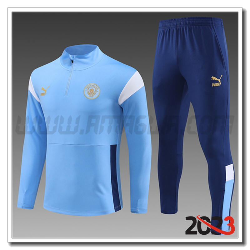 Tuta Allenamento Manchester City Bambino Azzurro 2023 2024