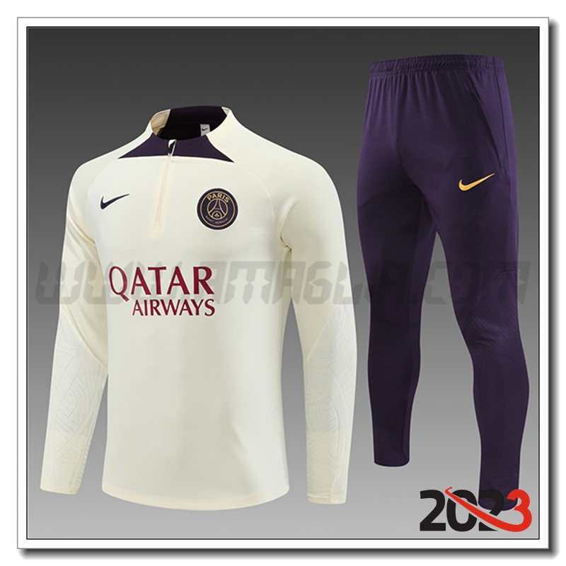 Tuta Allenamento PSG Bambino Bianco 2023 2024 -02