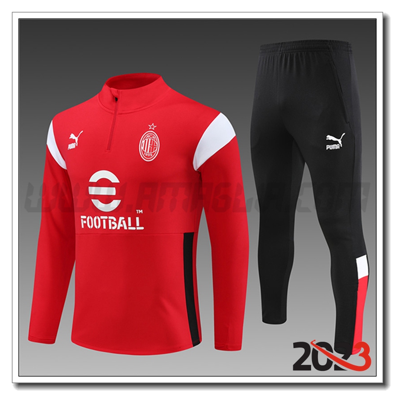 Tuta Allenamento AC Milan Bambino Rosso 2023 2024