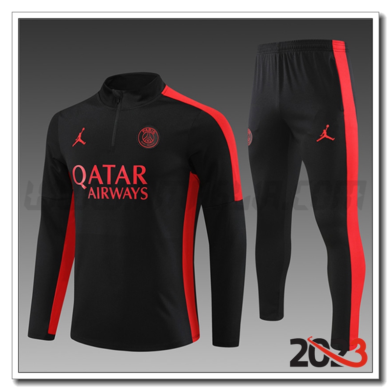 Tuta Allenamento PSG Bambino Nero 2023 2024 -03