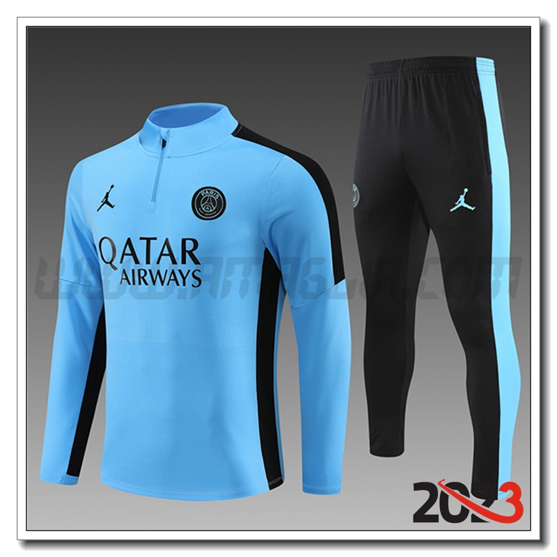 Tuta Allenamento PSG Bambino Azzurro 2023 2024