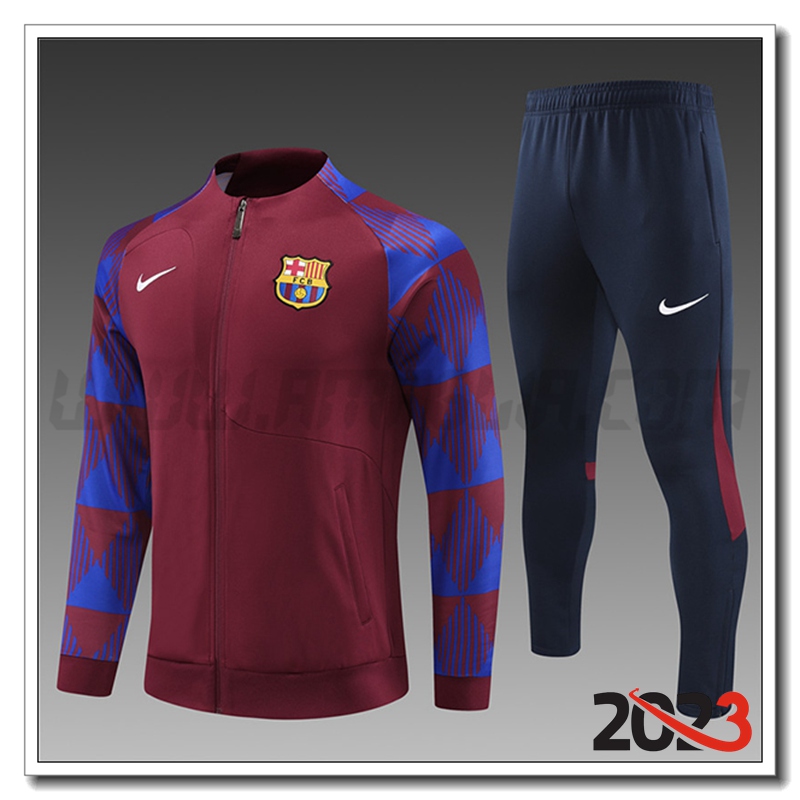 Tuta Allenamento Giacca FC Barcellona Bambino Rosso 2023 2024