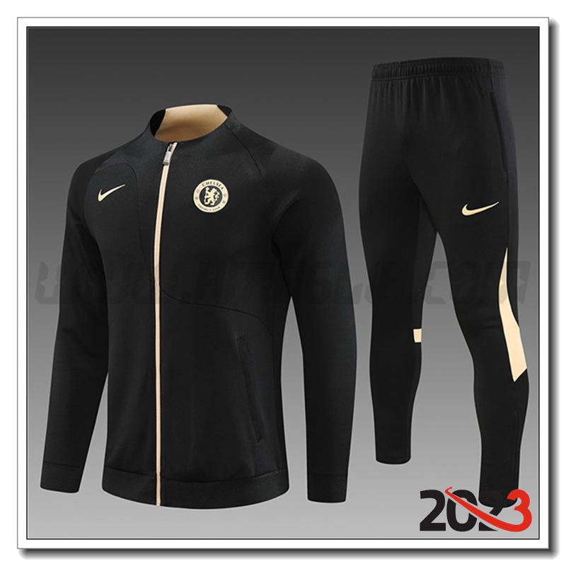 Tuta Allenamento Giacca FC Chelsea Bambino Nero 2023 2024