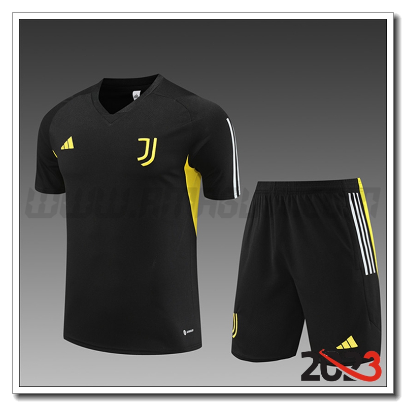 Kit Maglia Allenamento + Pantaloncini Juventus Bambino Nero 2023 2024