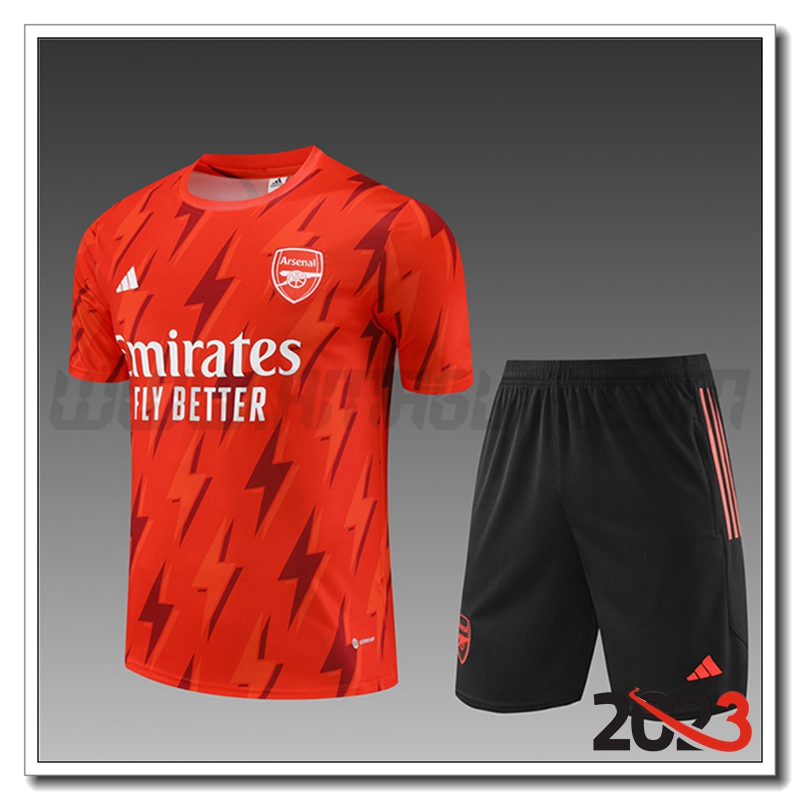 Kit Maglia Allenamento + Pantaloncini Arsenal Bambino Arancia 2023 2024