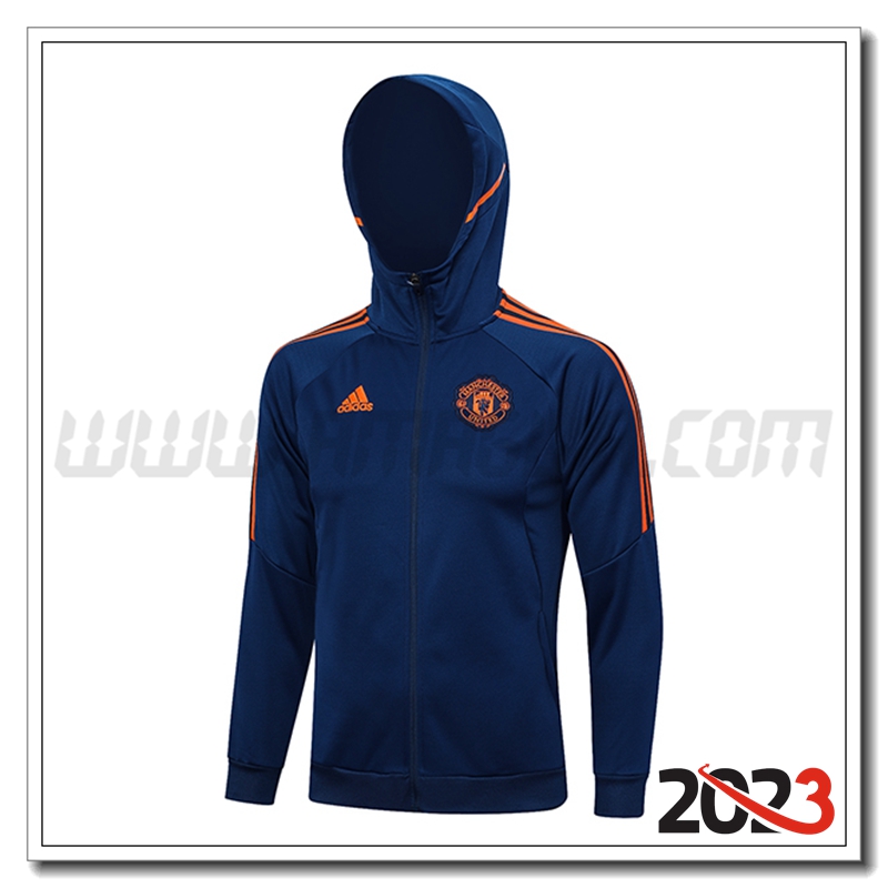 Giacca Con Cappuccio Manchester United blu navy 2023 2024