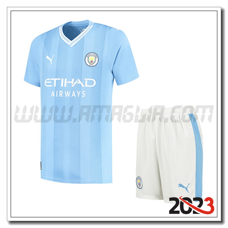 Kit Maglia Manchester City Prima + Pantaloncini 2023 2024