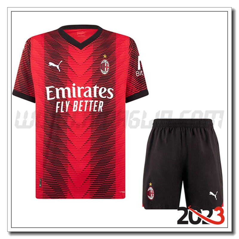 Kit Maglia AC Milan Prima + Pantaloncini 2023 2024