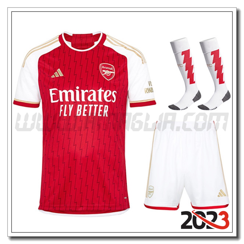 Kit Maglia Arsenal Prima (Pantaloncini + Calzini) 2023 2024