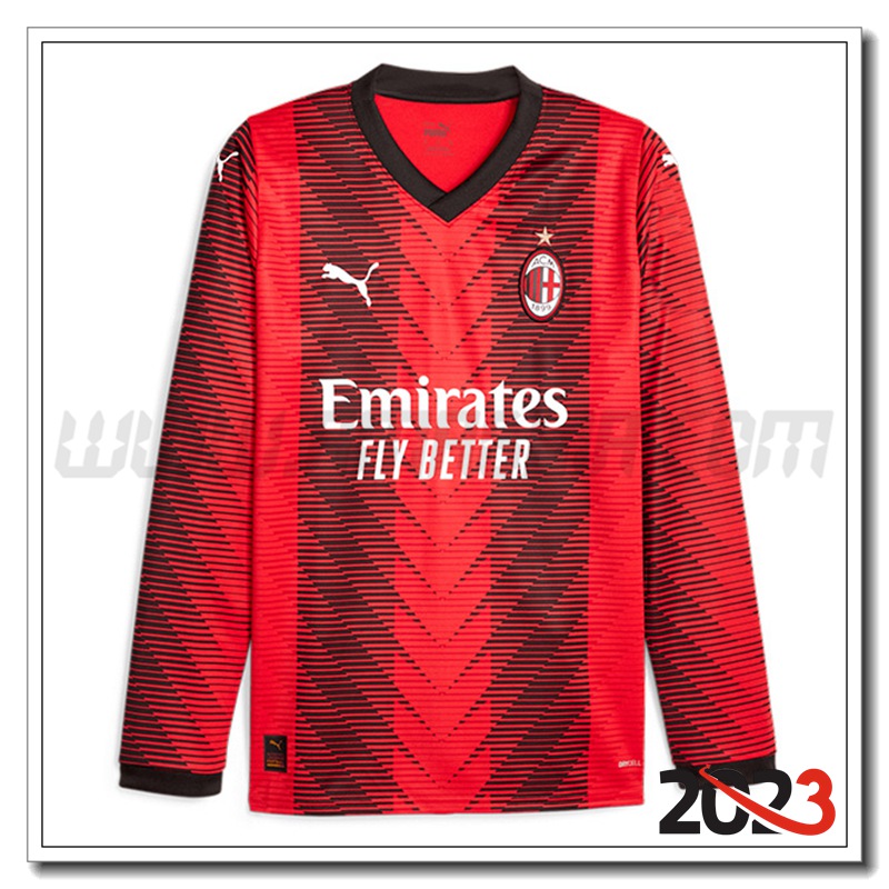 Prima Maglia Calcio AC Milan Manica lunga 2023 2024
