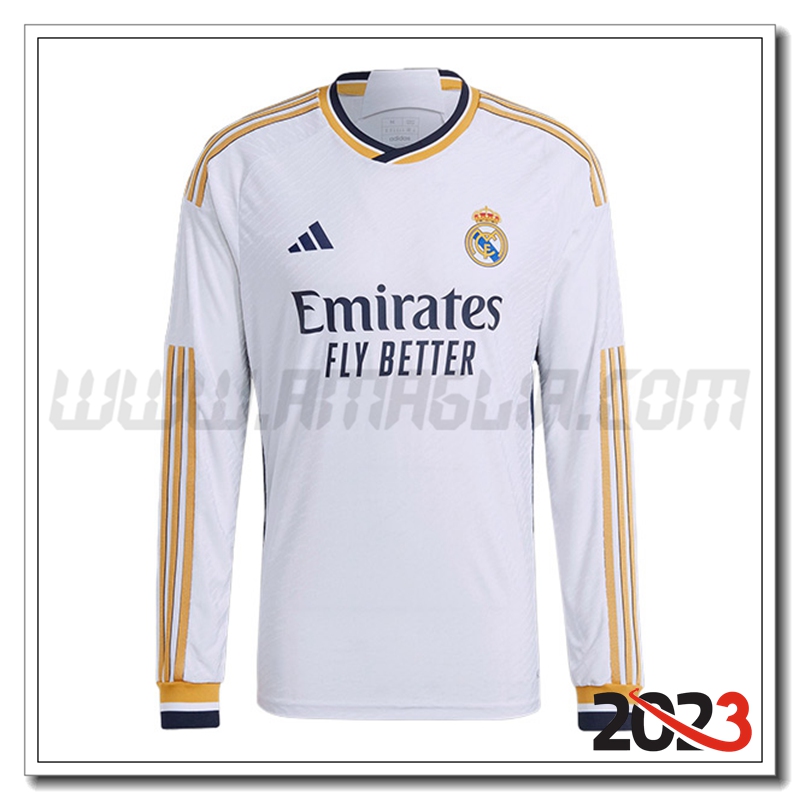 Prima Nuovo Maglia Calcio Real Madrid Manica lunga 2023 2024
