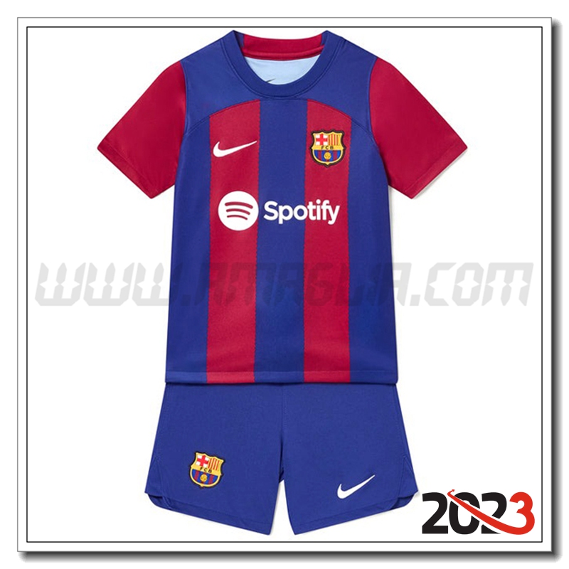 Nuovo Kit Maglia FC Barcellona Bambino Prima 2023 2024