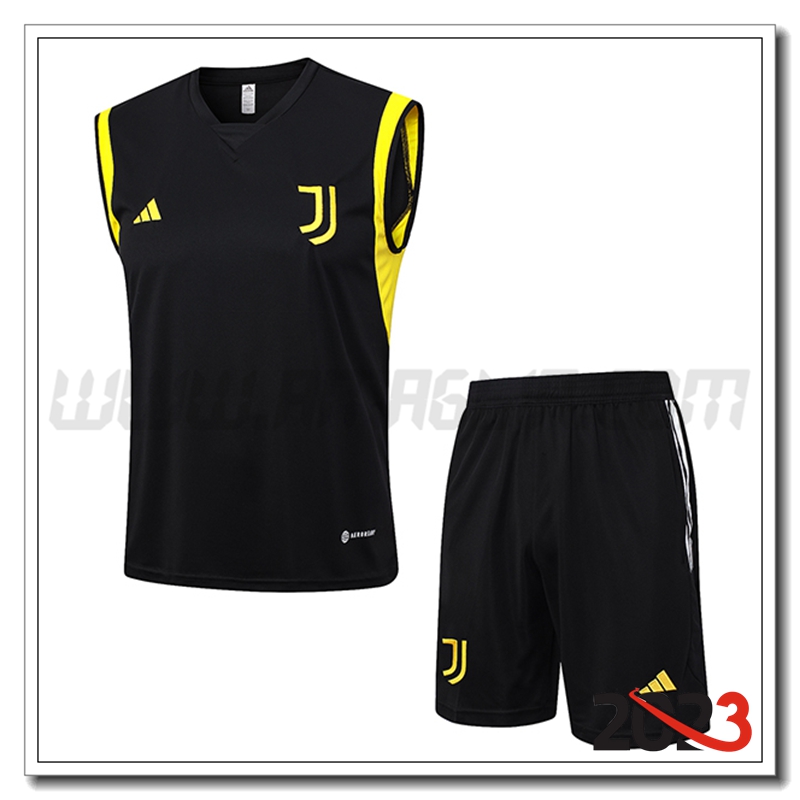 Kit Canotta Allenamento + Pantaloncini Juventus Nero 2023 2024