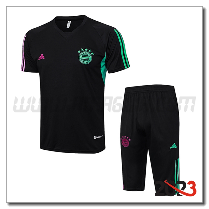 Kit Maglia Allenamento + Pantaloncini Bayern Monaco Nero 2023 2024 -04
