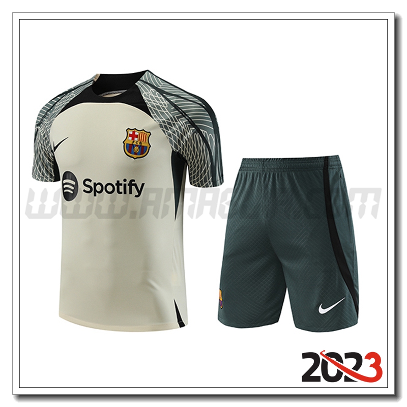 Kit Maglia Allenamento + Pantaloncini Jordan FC Barcellona Verde 2023 2024