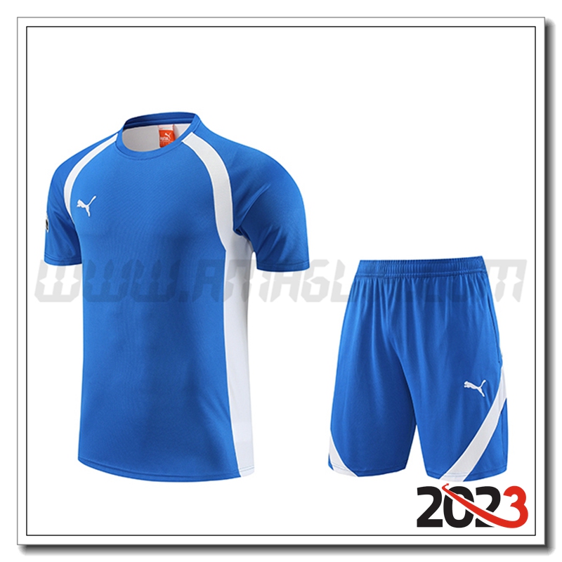Kit Maglia Allenamento + Pantaloncini Puma Blu 2023 2024