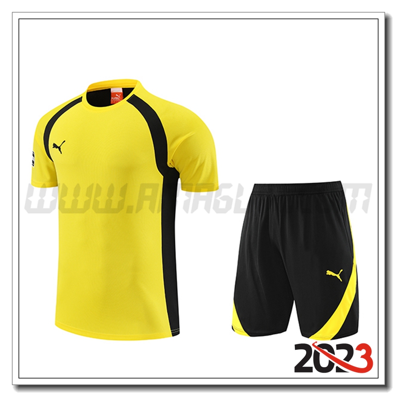 Kit Maglia Allenamento + Pantaloncini Puma Giallo 2023 2024