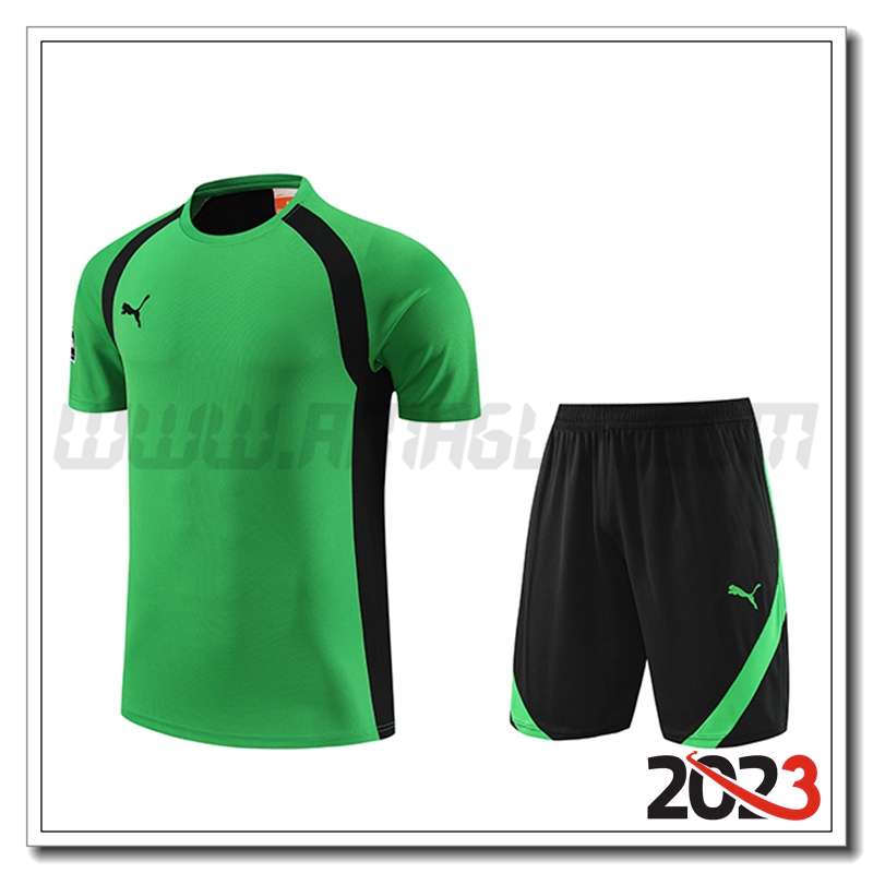 Kit Maglia Allenamento + Pantaloncini Puma Verde 2023 2024