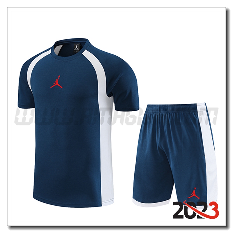 Kit Maglia Allenamento + Pantaloncini Jordan Blu Marina 2023 2024
